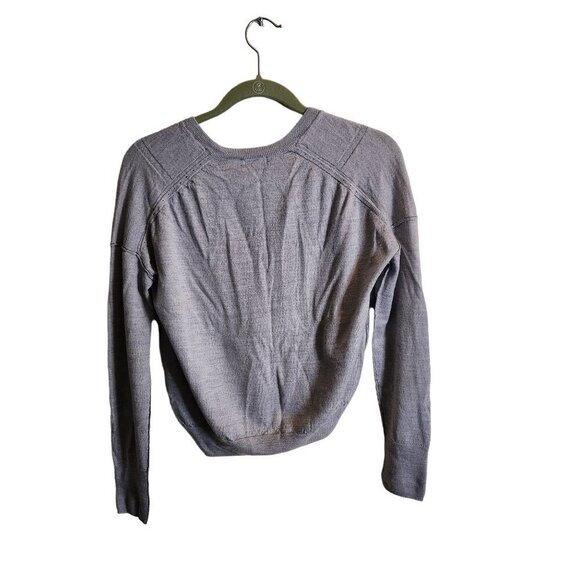Rag & Bone Gray Extra Fine Merino Wool Distressed V Neck Sweater Size S - Picture 2 of 7